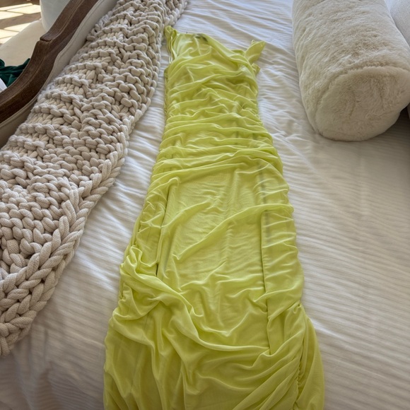 AFRM One-Shoulder Dress in Lime - Picture 10 of 11